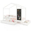 Lit jumeau pour enfants avec 2 tiroirs et tableau noir - Blanc