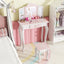 Ensemble de coiffeuse rose pour enfants avec tiroir et accessoires de maquillage