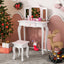 Ensemble de coiffeuse rose pour enfants avec tiroir et accessoires de maquillage
