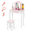 Ensemble de coiffeuse rose pour enfants avec tiroir et accessoires de maquillage