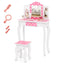 Table de maquillage de princesse pour jeu de rôle - Pois roses