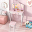 Ensemble de coiffeuse rose pour enfants avec tiroir et accessoires de maquillage