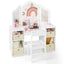 Kids Vanity Table and Chair Set with Mirrors and Storage - White
