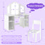 Kids Vanity Table and Chair Set with Removable Tri-Folding Mirror - White