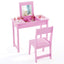 Table de maquillage pour enfants 2-en-1 avec chaise - Rose