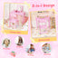 Table de maquillage pour enfants 2-en-1 avec chaise - Rose
