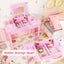 Table de maquillage pour enfants 2-en-1 avec chaise - Rose