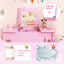 Table de maquillage pour enfants 2-en-1 avec chaise - Rose