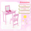 Table de maquillage pour enfants 2-en-1 avec chaise - Rose