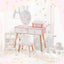 2 in 1 Wooden Princess Kids Vanity Set with Mirror - White