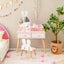 2 in 1 Wooden Princess Kids Vanity Set with Mirror - White