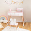 2 in 1 Wooden Princess Kids Vanity Set with Mirror - White