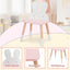 2 in 1 Wooden Princess Kids Vanity Set with Mirror - White