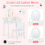 Conjunto de Tocador para Niños con Espejo Iluminado - Blanco