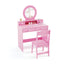 Conjunto de Tocador para Niños con Espejo - Escritorio y Silla de Maquillaje Princesa - Rosa