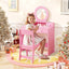 Conjunto de Tocador para Niños con Espejo - Escritorio y Silla de Maquillaje Princesa - Rosa