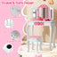 Kids Pink Polka Dot Vanity Table and Stool Set