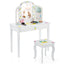 Conjunto de Tocador para Niños con Espejo Triple Plegable - Blanco