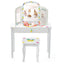Conjunto de Tocador para Niños con Espejo Triple Plegable - Blanco