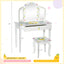 Conjunto de Tocador para Niños con Espejo Triple Plegable - Blanco
