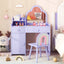 Ensemble de table de maquillage et chaise pour enfants avec miroir en forme de nuage - Violet