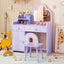 Ensemble de table de maquillage et chaise pour enfants avec miroir en forme de nuage - Violet