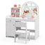 Conjunto de Mesa y Silla de Tocador para Niños con Almacenamiento - Blanco