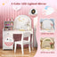 Conjunto de Mesa y Silla de Tocador para Niños con Almacenamiento - Blanco