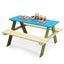 Conjunto de Mesa de Picnic de Madera para Niños con Bancos Incorporados