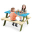 Conjunto de Mesa de Picnic de Madera para Niños con Bancos Incorporados