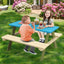 Conjunto de Mesa de Picnic de Madera para Niños con Bancos Incorporados