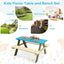 Conjunto de Mesa de Picnic de Madera para Niños con Bancos Incorporados