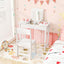 2-in-1 Kids Vanity Makeup Table and Chair Set - White