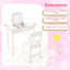 2-in-1 Kids Vanity Makeup Table and Chair Set - White