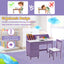 Ensemble de mobilier d'écriture en bois pour enfants avec tiroir et rangement - Violet