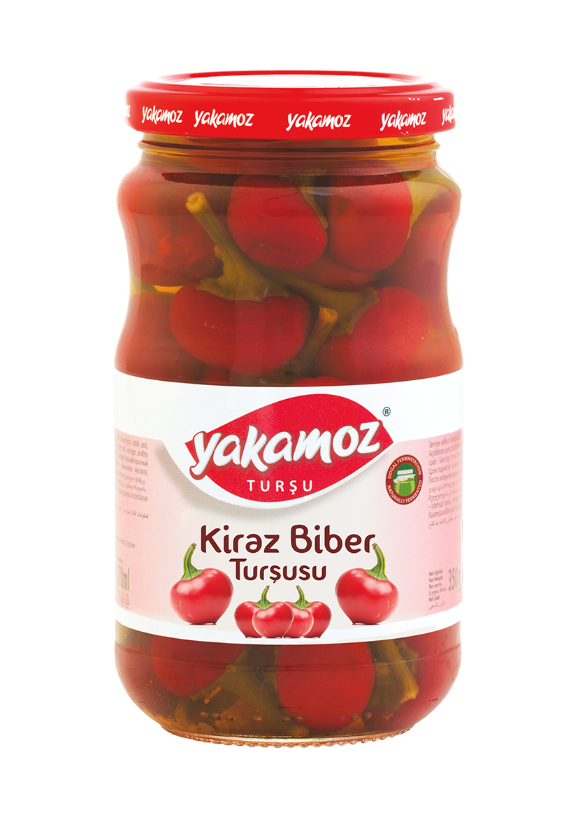 Yakamoz Red Cherry Pepper Pickle 370 ml (12.5 fl oz) – Tangy & Spicy Gourmet Peppers - Korvel