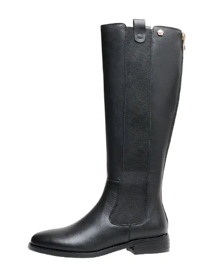 Botas de Caballero de Piel de Vaca de Tacón Bajo Premium para Mujeres