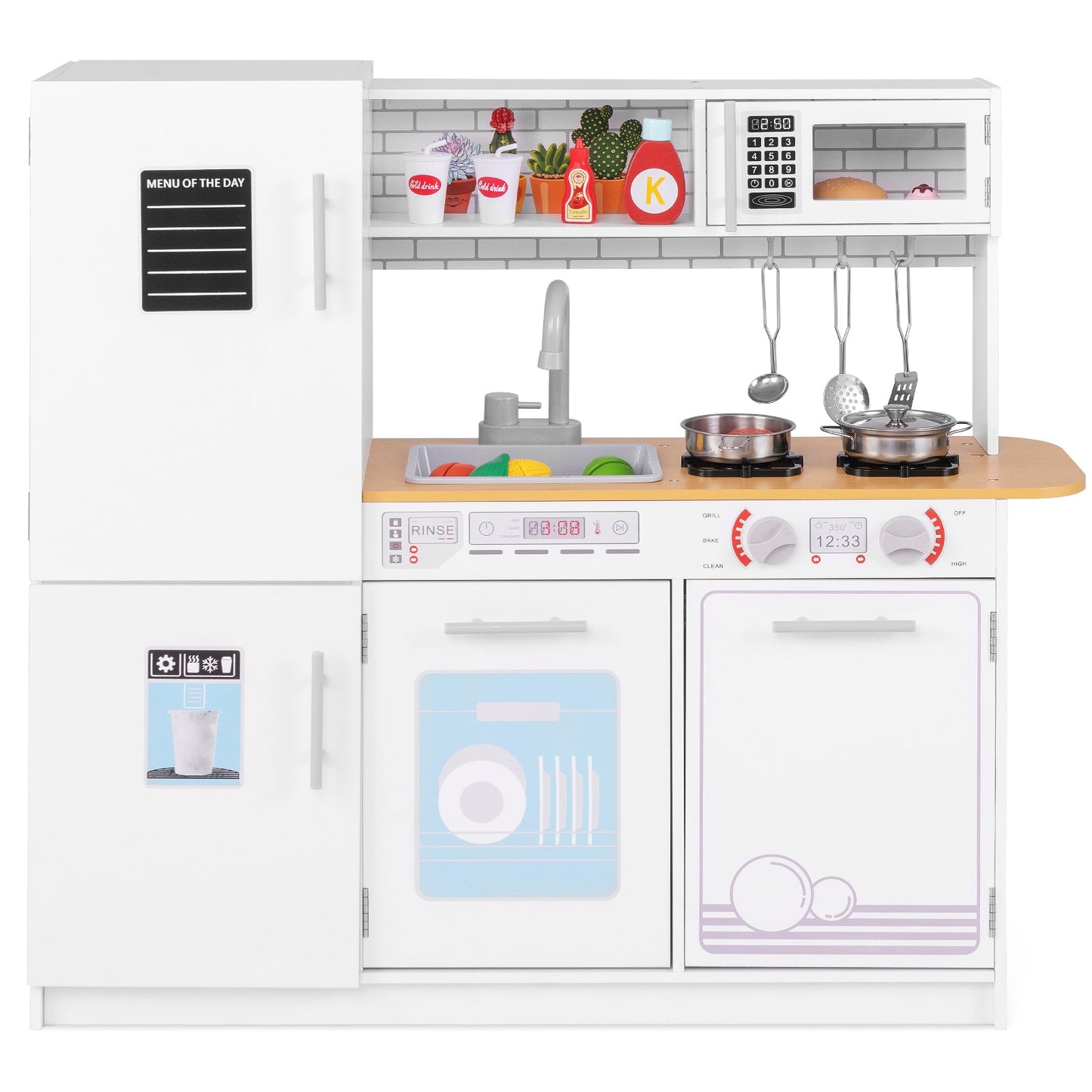 Toddler Pretend Play Kitchen Toy with Stove - White