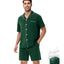 Ensemble de Pyjama à Manches Courtes YOPUGEE pour Hommes - Loungewear en Modal Doux - Vert XL
