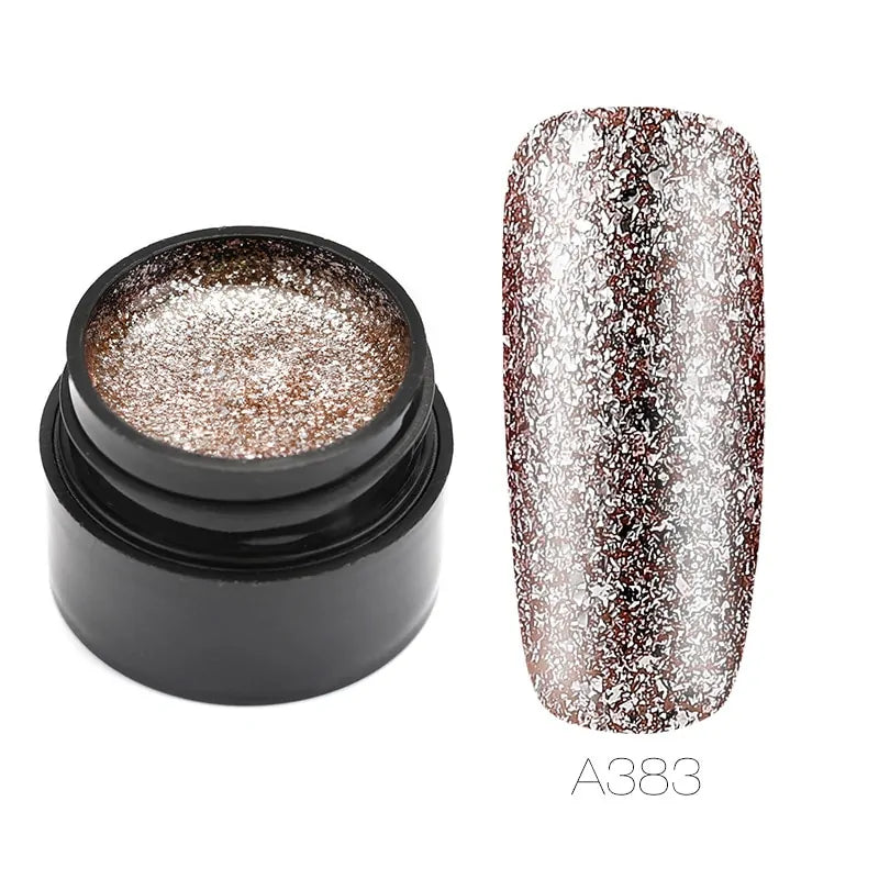 Ensemble de vernis à ongles en gel hybrides - Collection pailletée