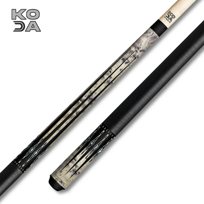 Koda Gray-Stained Maple Pool Cue with Black and Abalone Accents