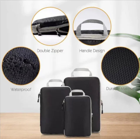 Ensemble de sacs de rangement compressés de voyage premium - 3 pièces