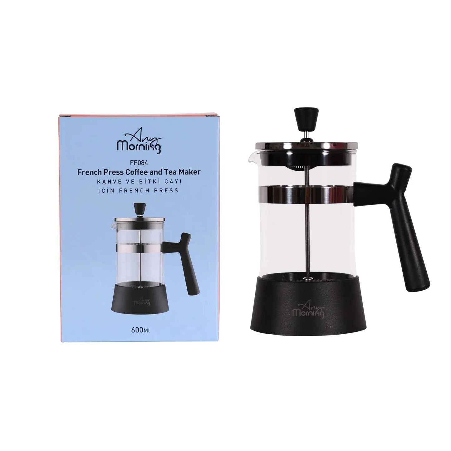 Any Morning French Press para café y té, 600 ml – 3 tazas