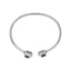 Floral Design Sterling Silver Bangle with Blue Sapphire & Diamonds