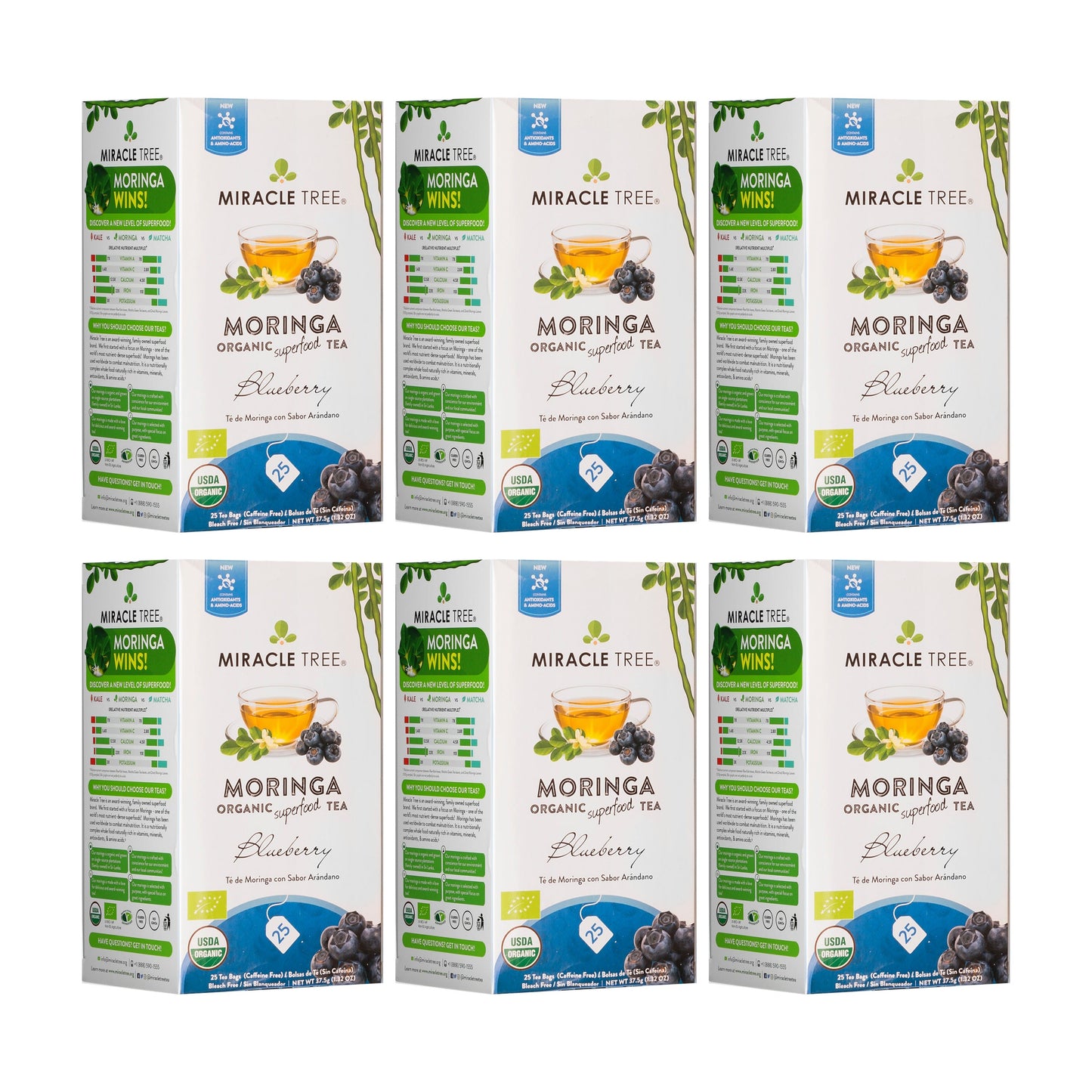 Organic Moringa Tea with Blueberry Flavor