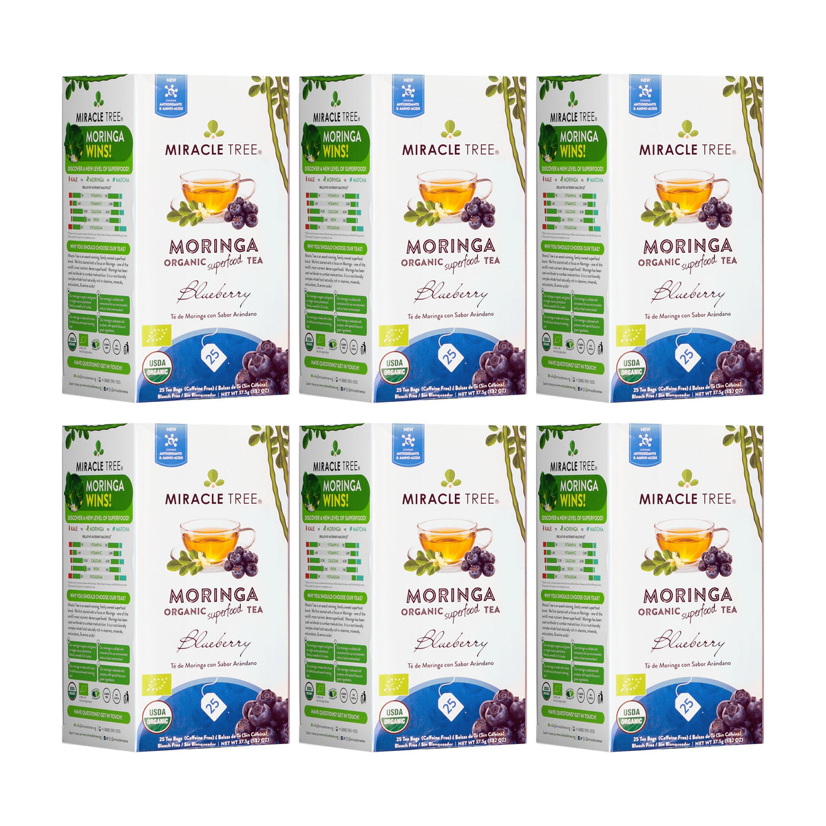 Organic Moringa Tea with Blueberry Flavor