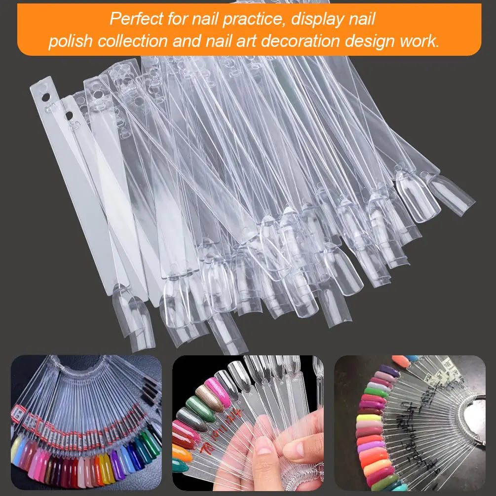 JASSINS 150 Pcs Bâtons d'Échantillon de Vernis à Ongles - Conseils de Présentation Clairs