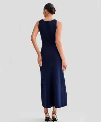 Elegant Knitted Sleeveless Long Dress