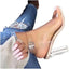 Jelly Crystal Leopard Open-Toed High Heels