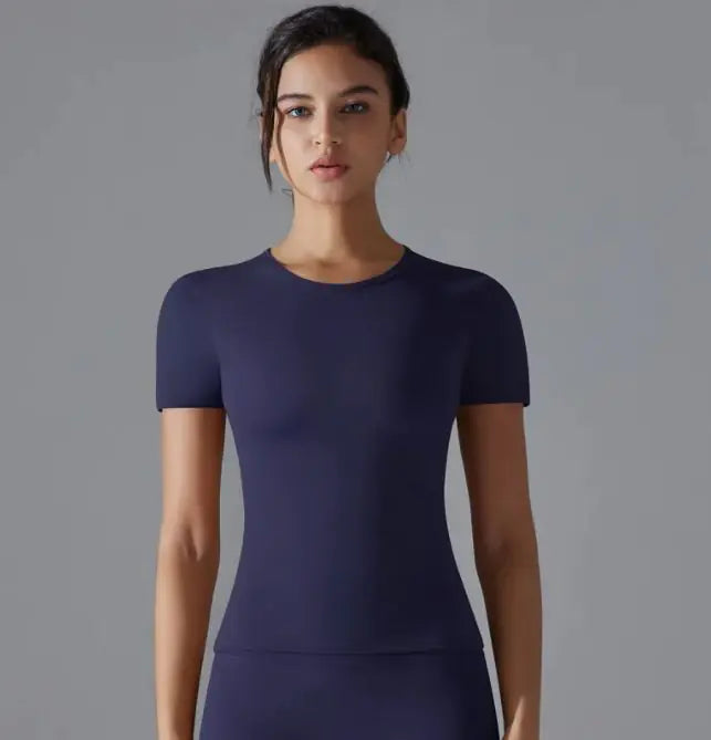 T-shirt de sport unie pour femmes